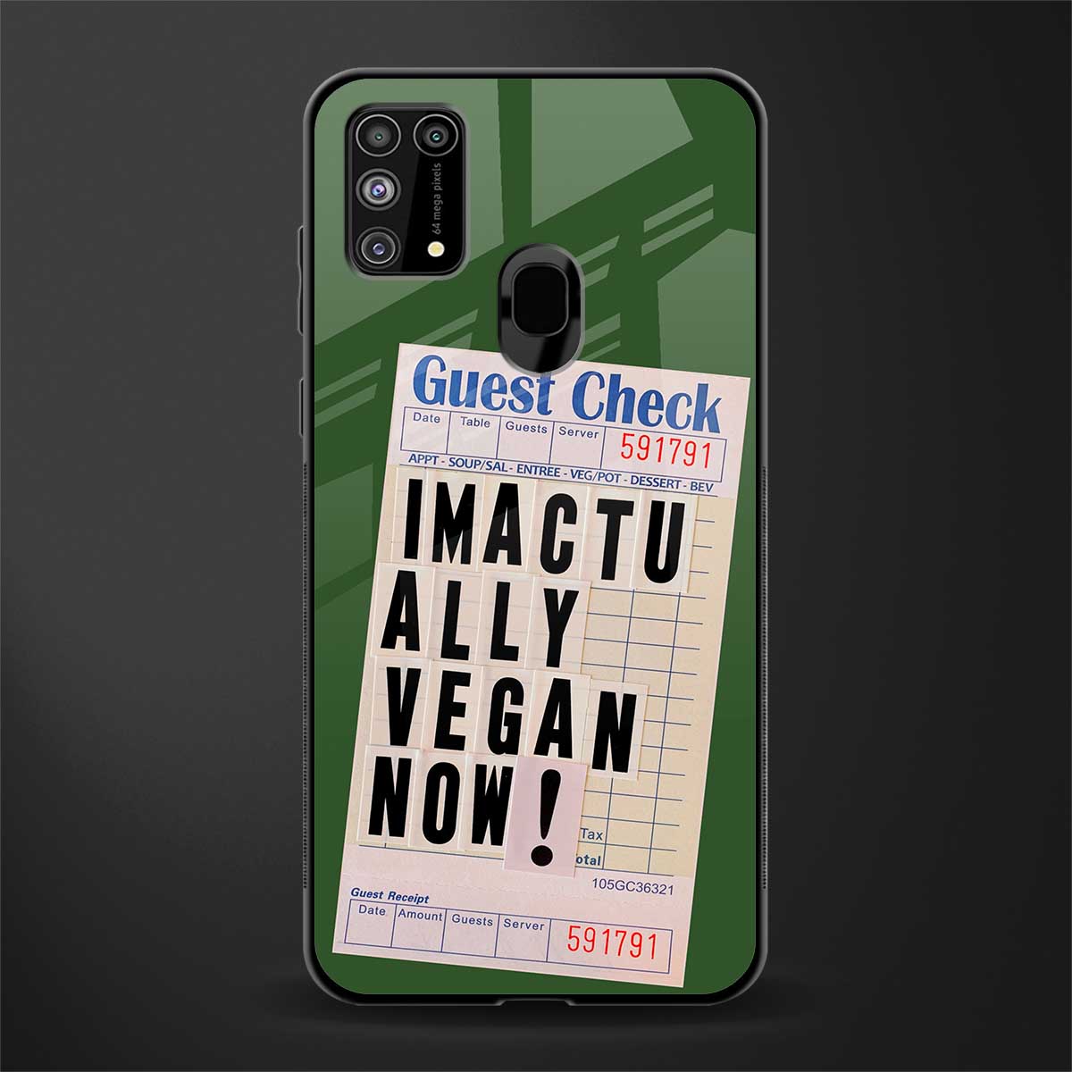 i'm vegan glass case for samsung galaxy f41 image
