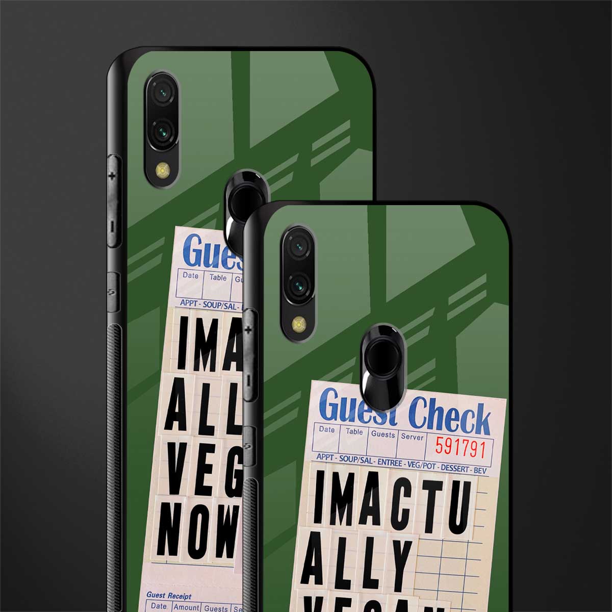 i'm vegan glass case for redmi 7redmi y3 image-2