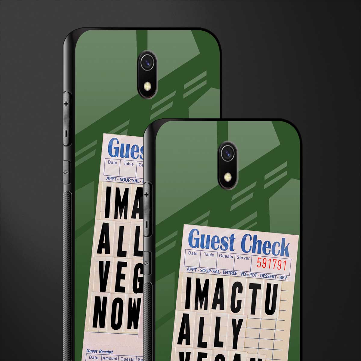 i'm vegan glass case for redmi 8a image-2