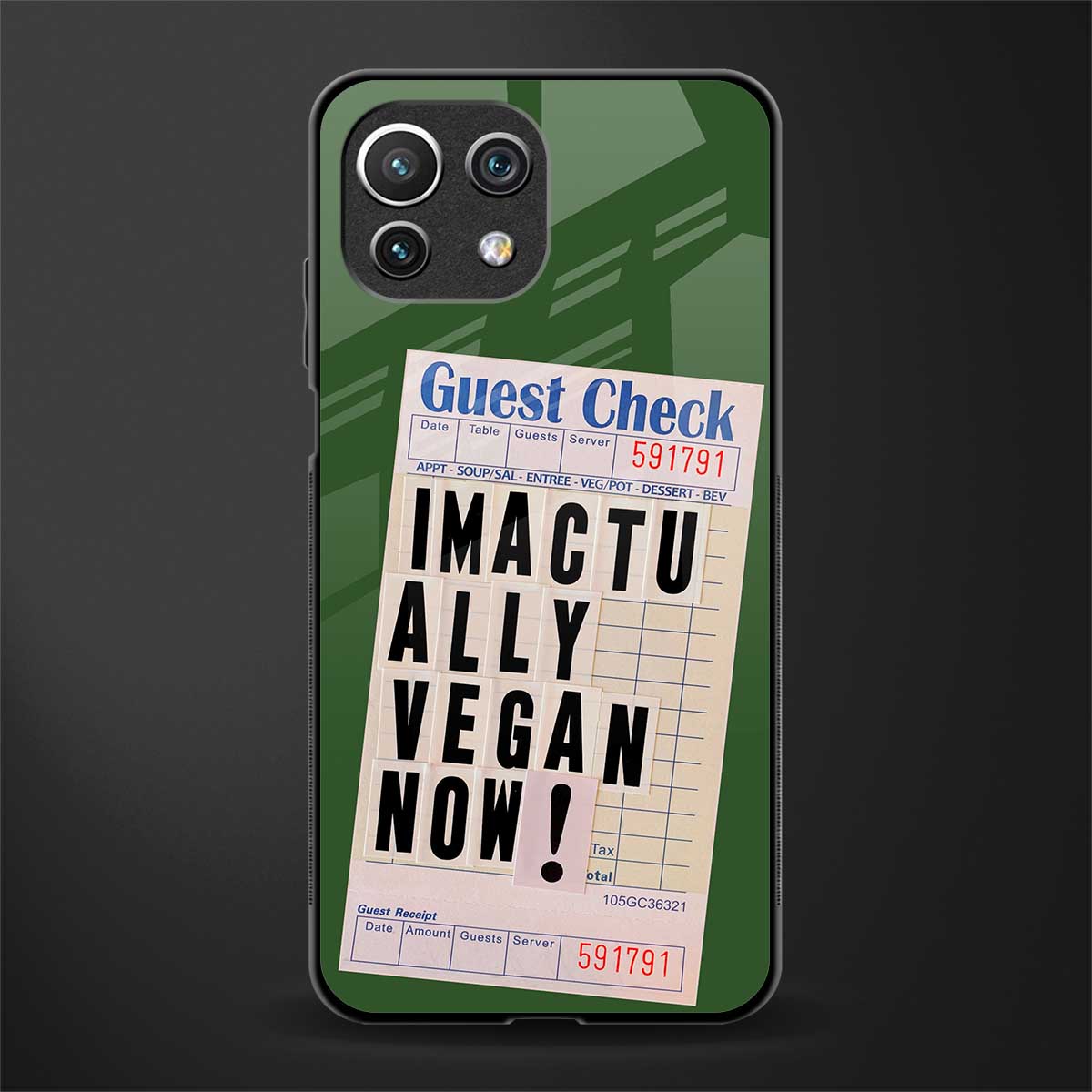 i'm vegan glass case for mi 11 lite image
