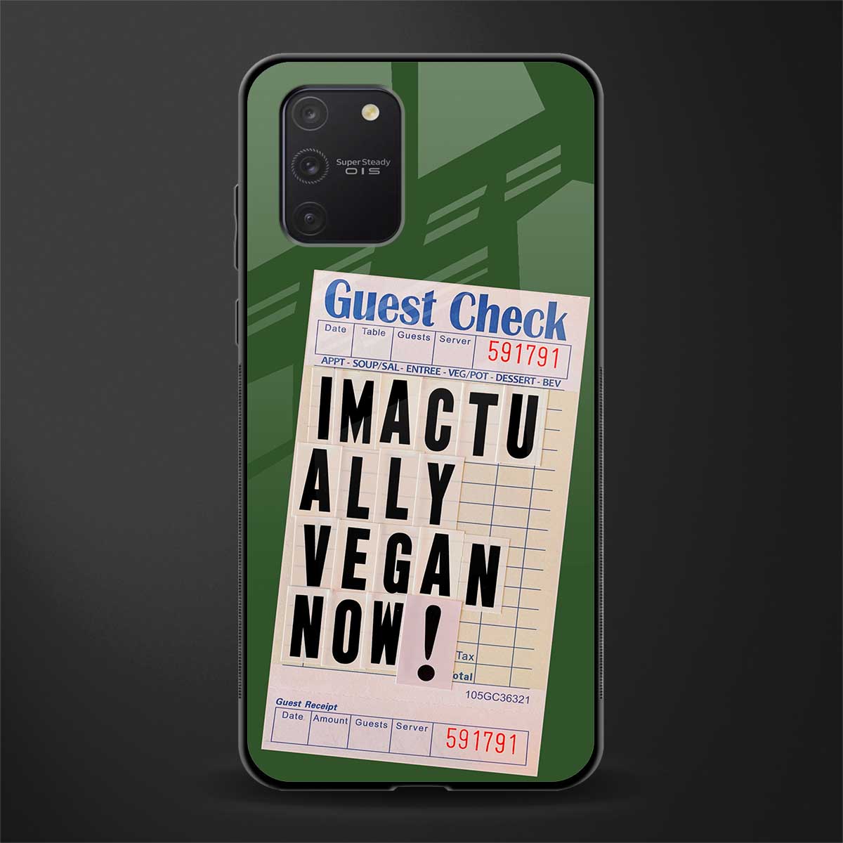 i'm vegan glass case for samsung galaxy a91 image