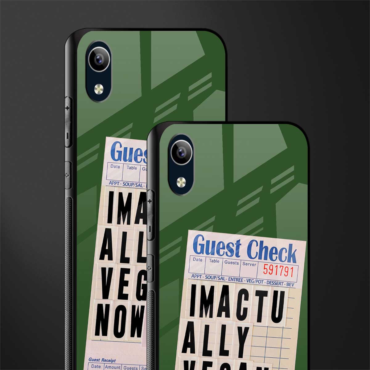 i'm vegan glass case for vivo y90 image-2