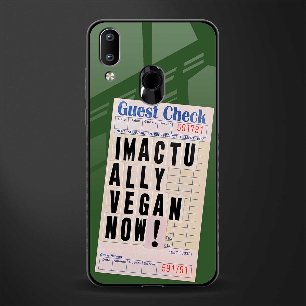 i'm vegan glass case for vivo y91 image