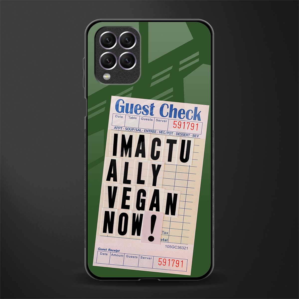 i'm vegan glass case for samsung galaxy f62 image