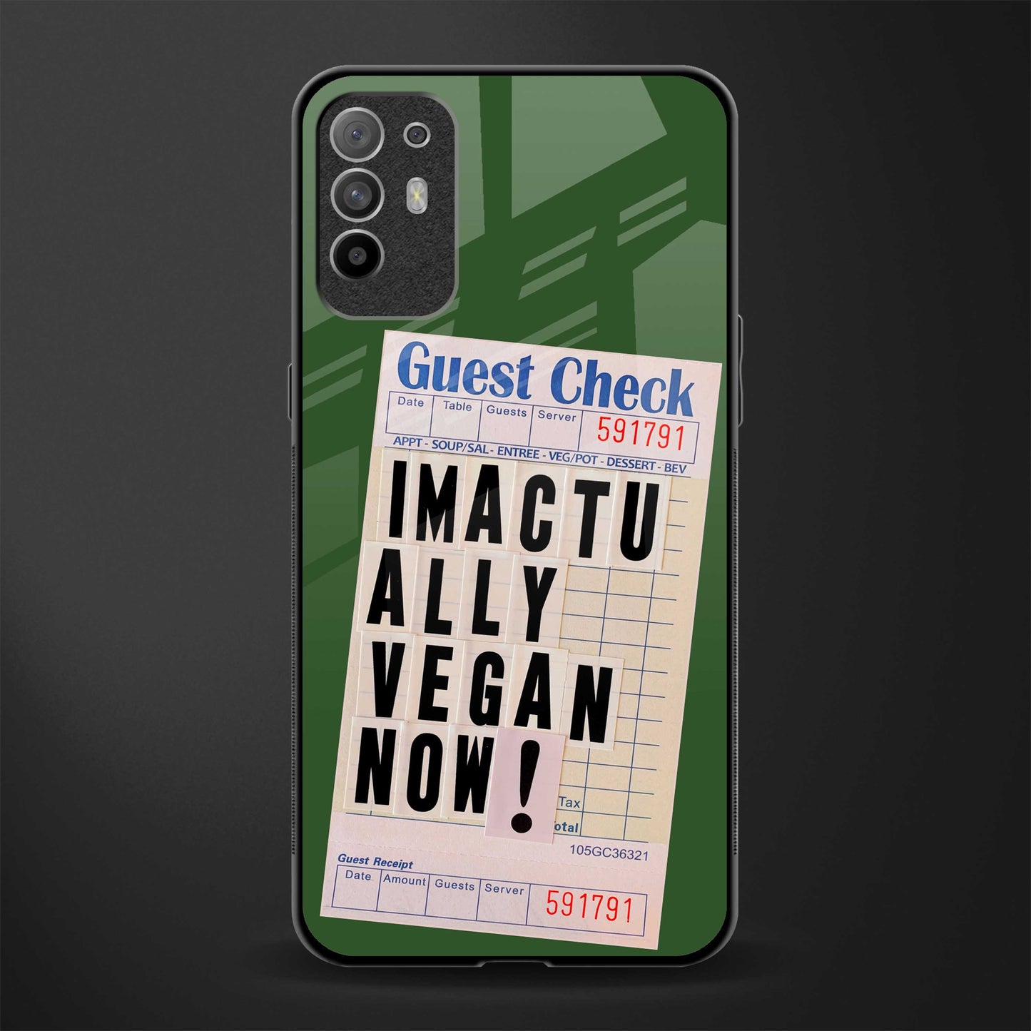 i'm vegan glass case for oppo f19 pro plus image