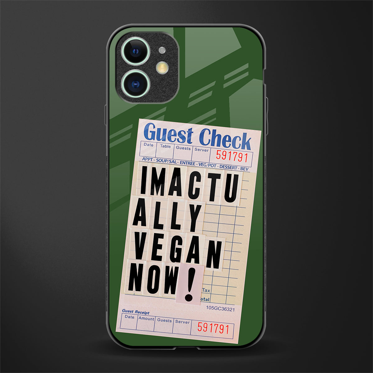 i'm vegan glass case for iphone 12 image