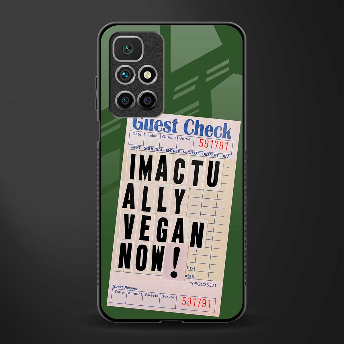 i'm vegan glass case for redmi 10 prime image