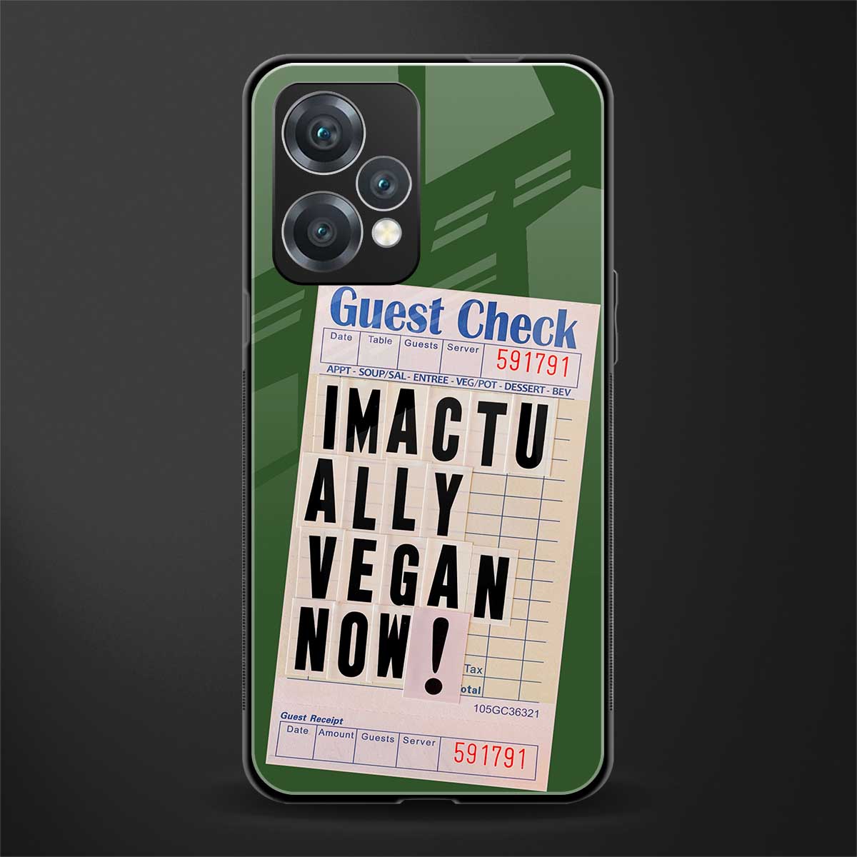 i'm vegan back phone cover | glass case for oneplus nord ce 2 lite 5g
