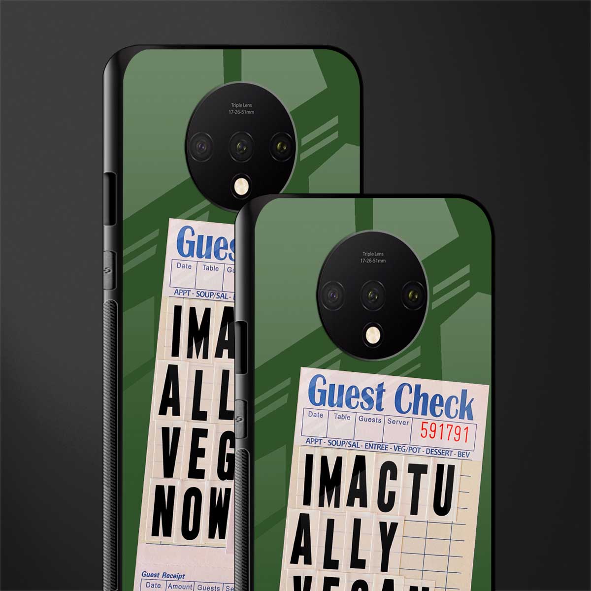 i'm vegan glass case for oneplus 7t image-2