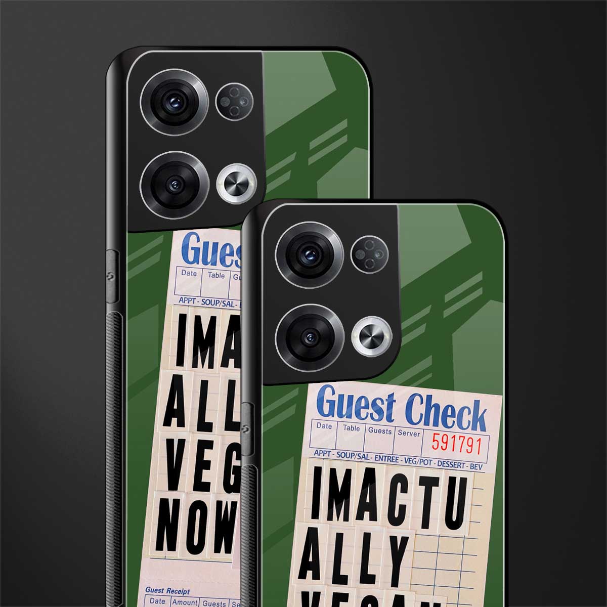 i'm vegan back phone cover | glass case for oppo reno 8