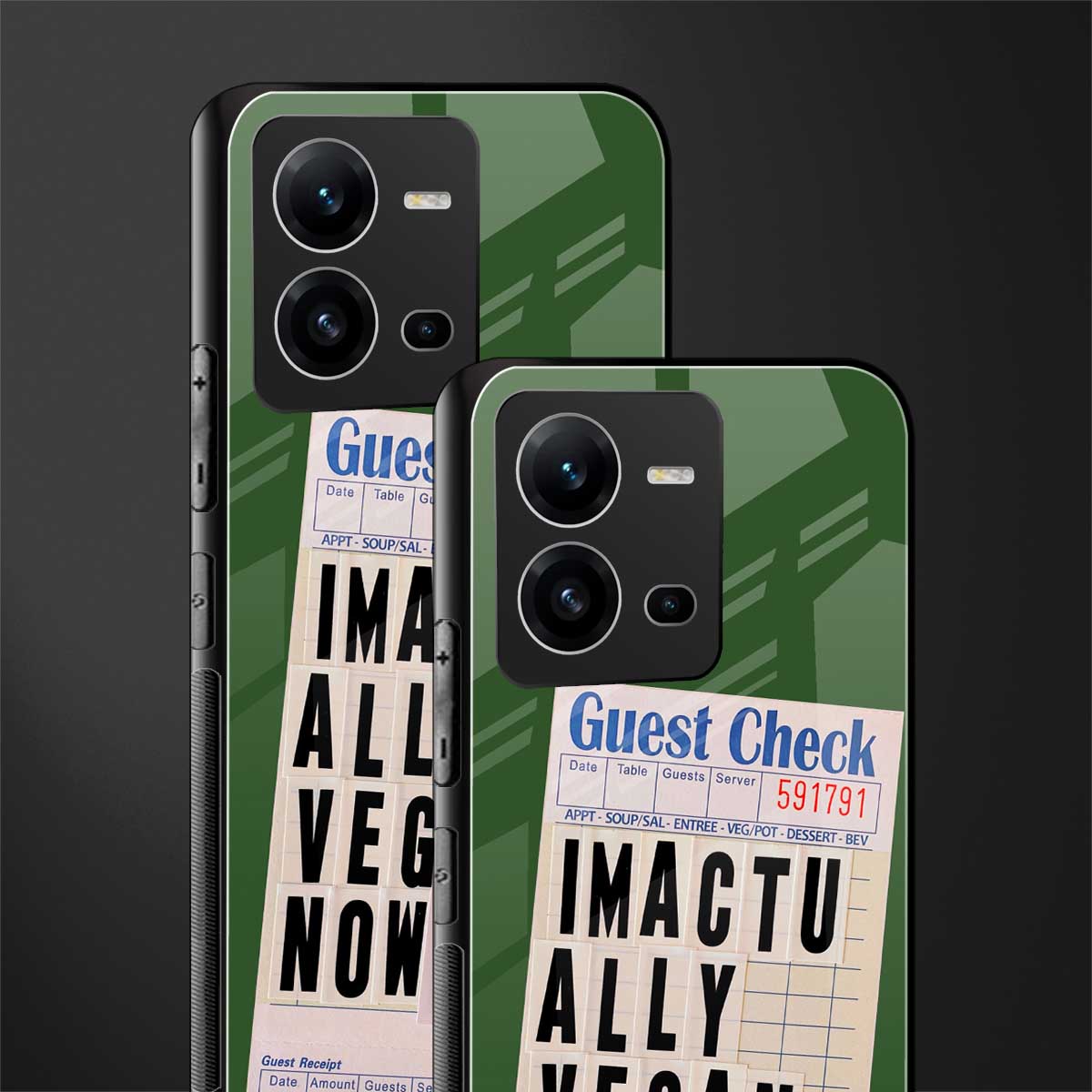 i'm vegan back phone cover | glass case for vivo v25-5g