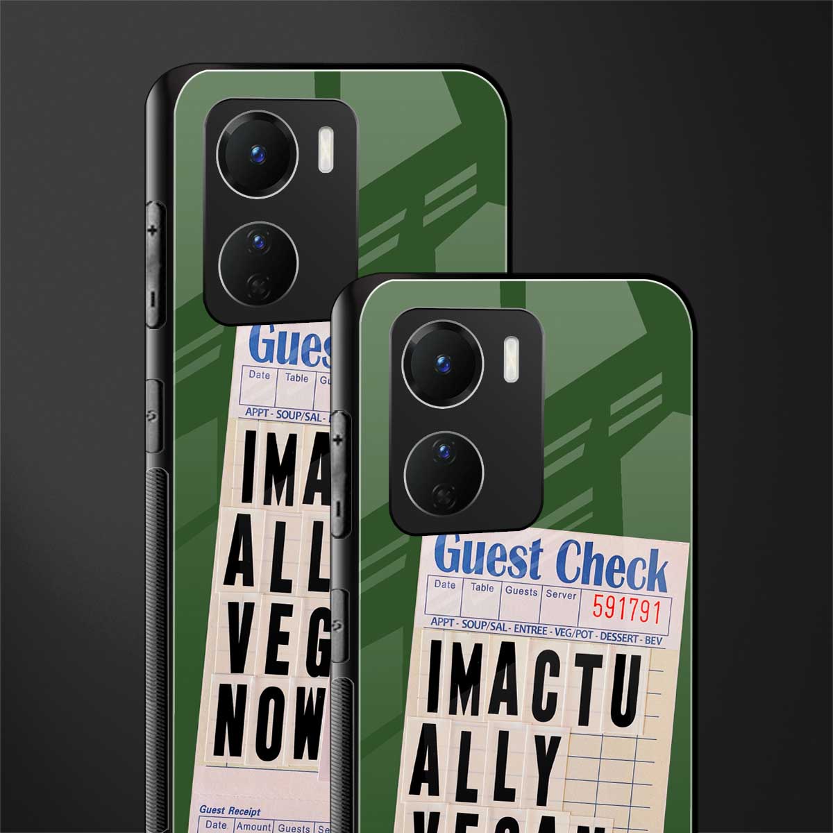 i'm vegan back phone cover | glass case for vivo y16