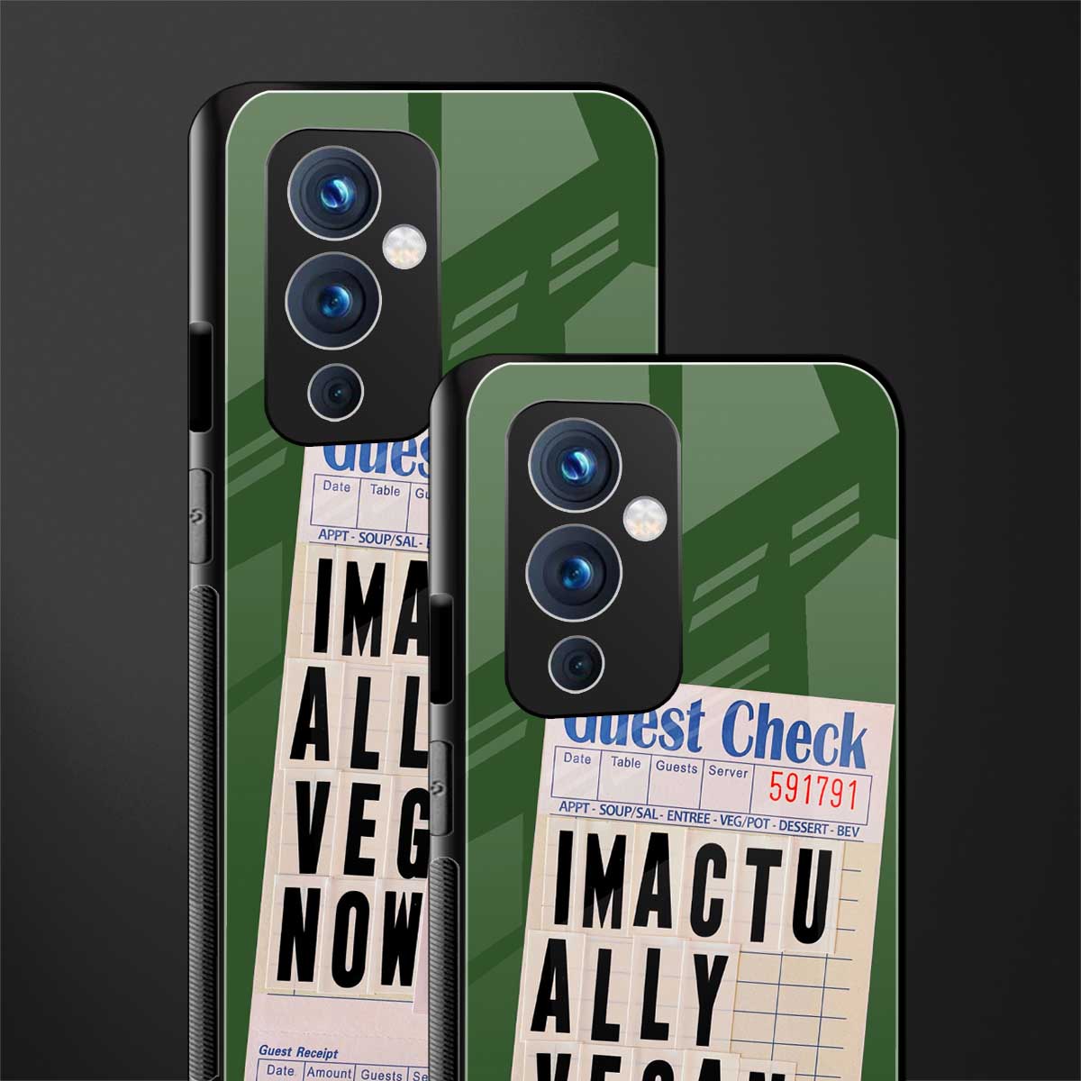 i'm vegan back phone cover | glass case for oneplus 9