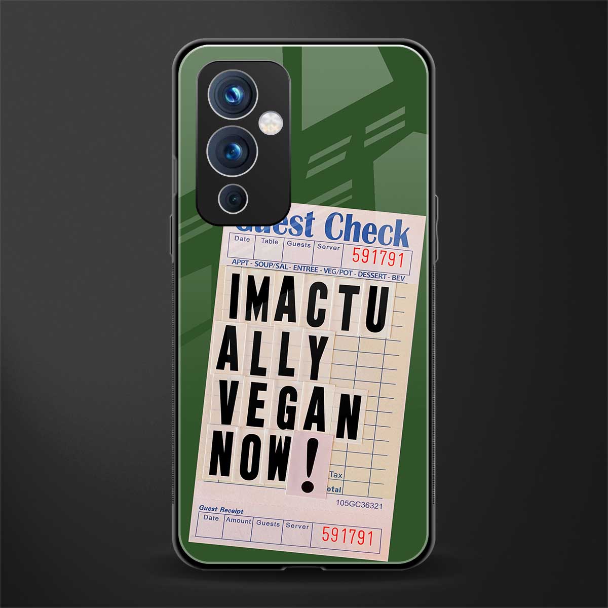 i'm vegan back phone cover | glass case for oneplus 9