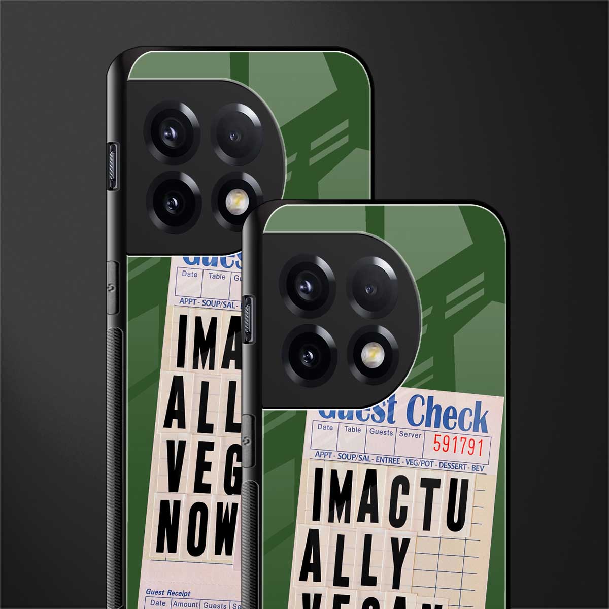 i'm vegan back phone cover | glass case for oneplus 11r