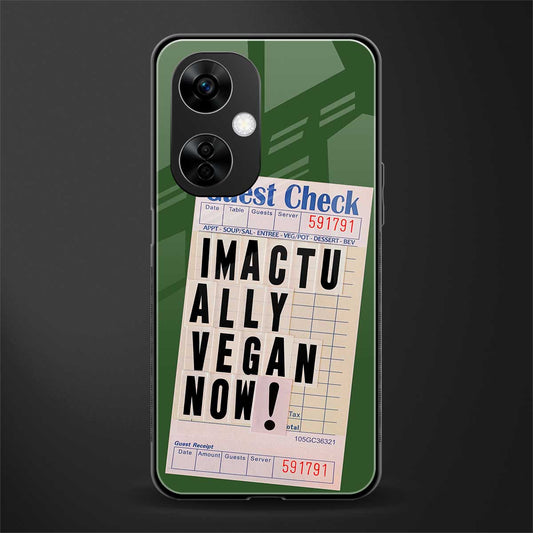 i'm vegan back phone cover | glass case for oneplus nord ce 3 lite