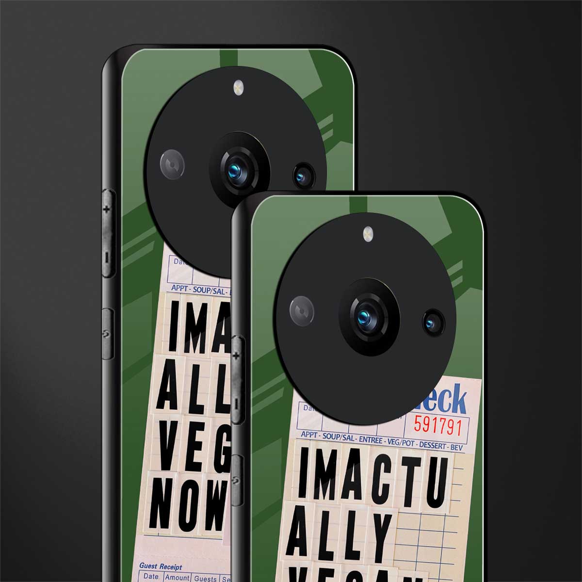 i'm vegan back phone cover | glass case for realme 11 pro 5g