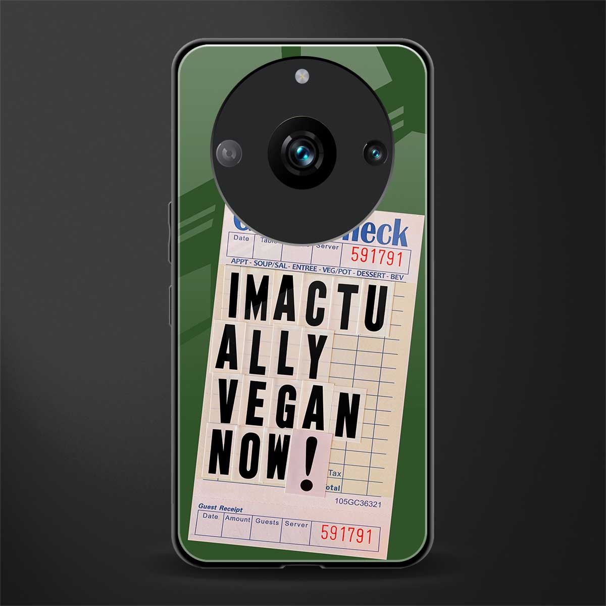 i'm vegan back phone cover | glass case for realme 11 pro 5g