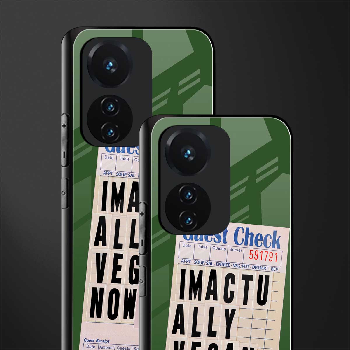 i'm vegan back phone cover | glass case for vivo t1 44w 4g