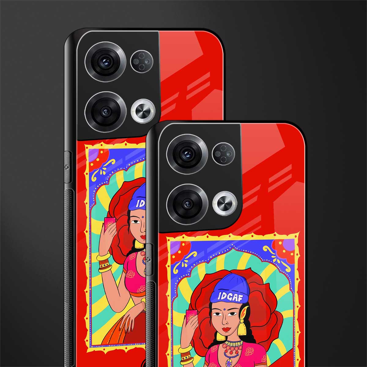 idgaf queen back phone cover | glass case for oppo reno 8