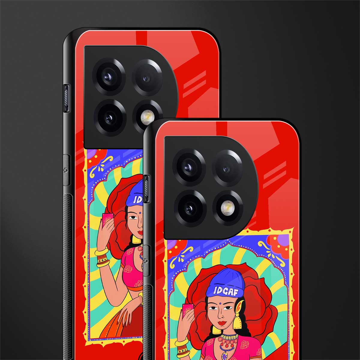 idgaf queen back phone cover | glass case for oneplus 11