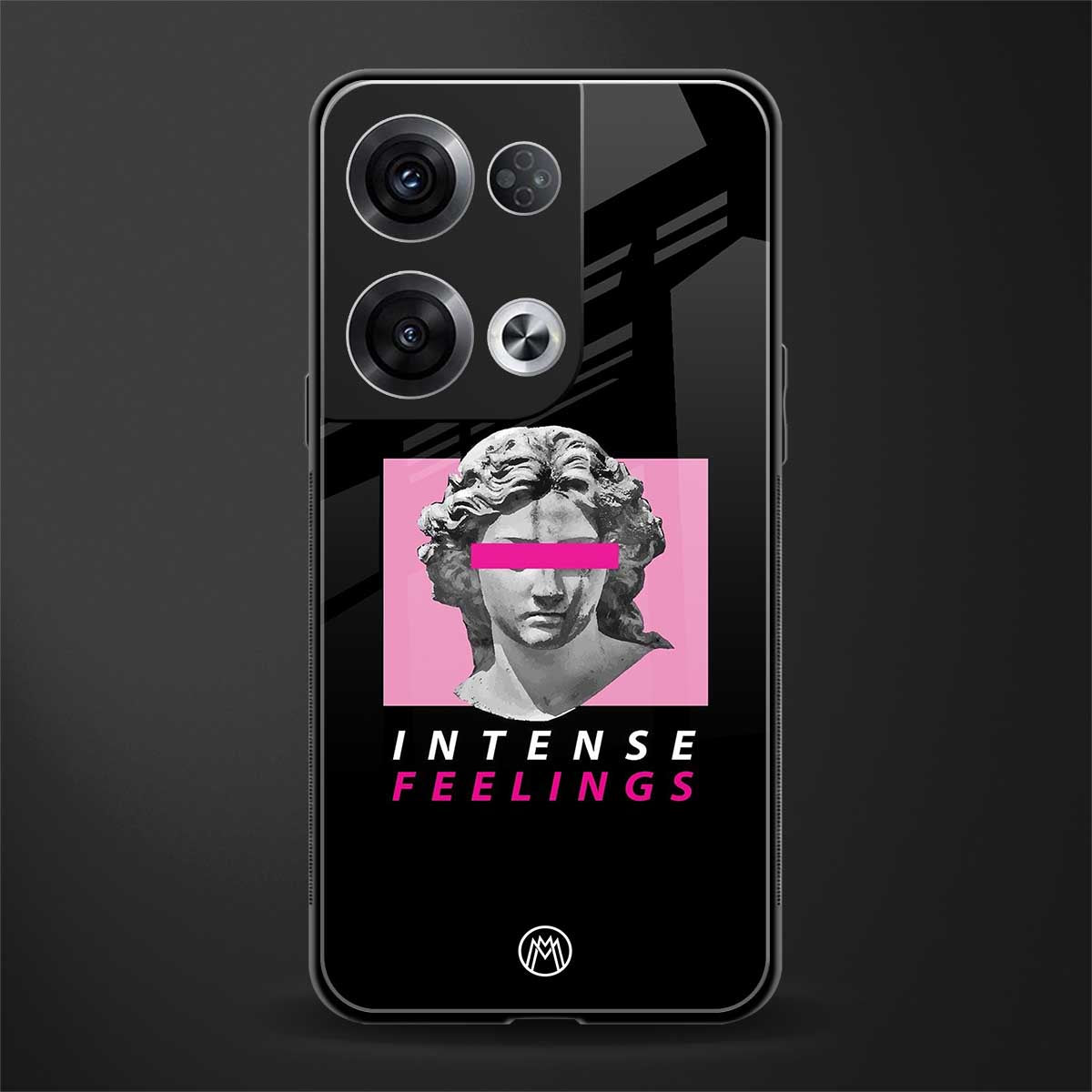 intense feelings back phone cover | glass case for oppo reno 8 pro
