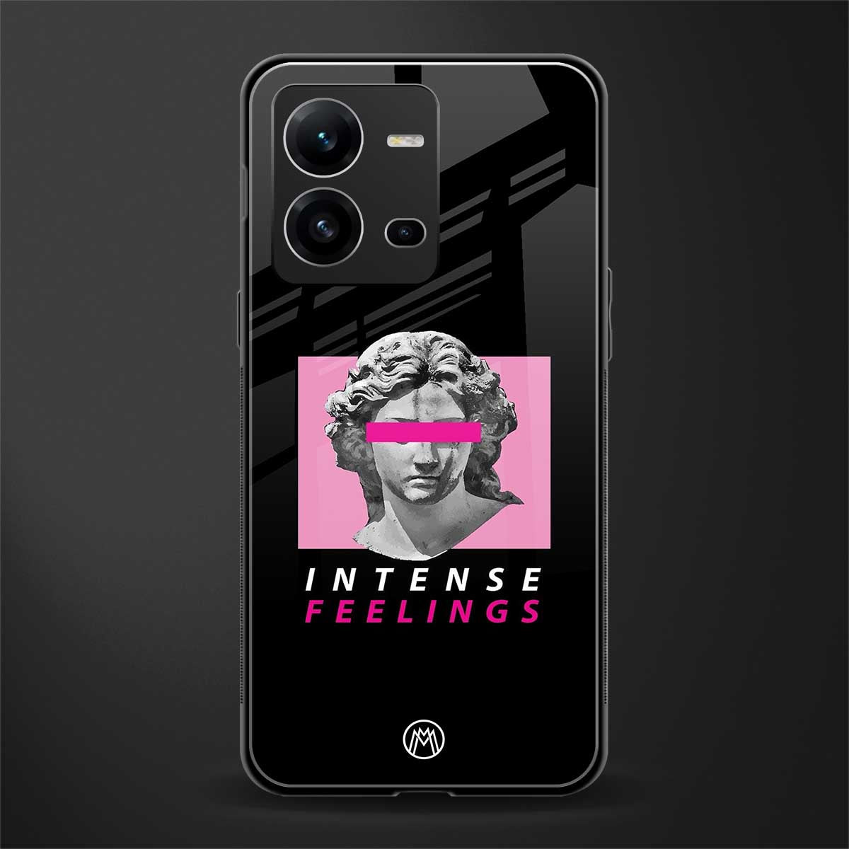 intense feelings back phone cover | glass case for vivo v25-5g