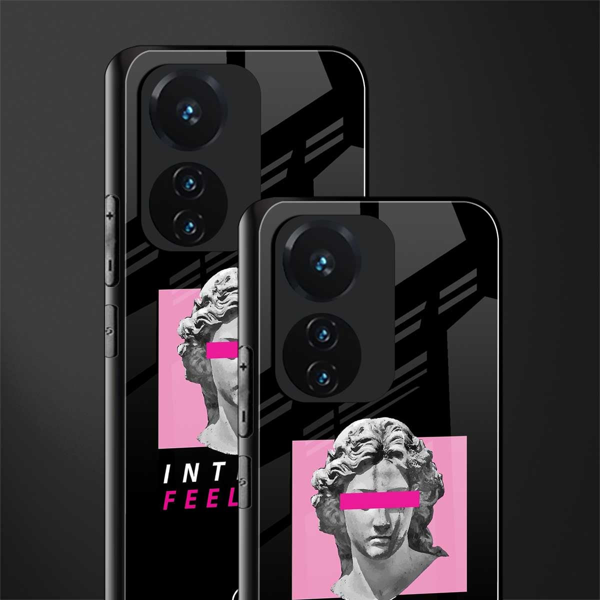 intense feelings back phone cover | glass case for vivo t1 44w 4g