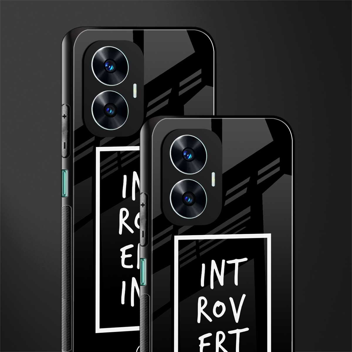 introverting back phone cover | glass case for realme c55