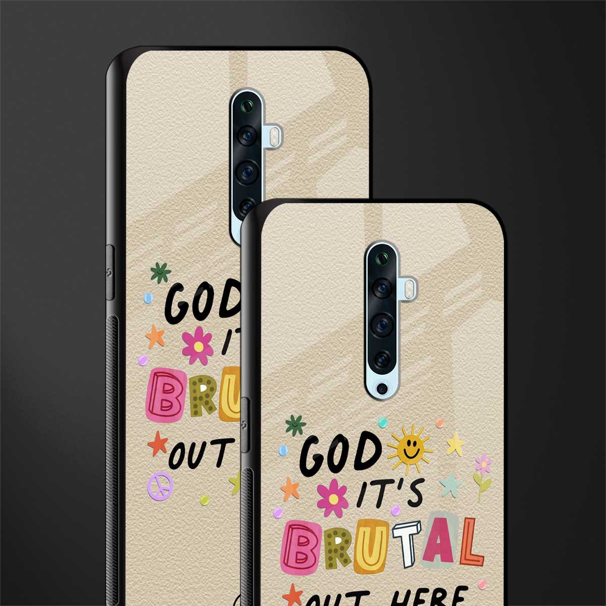 it's brutal out here glass case for oppo reno 2f image-2