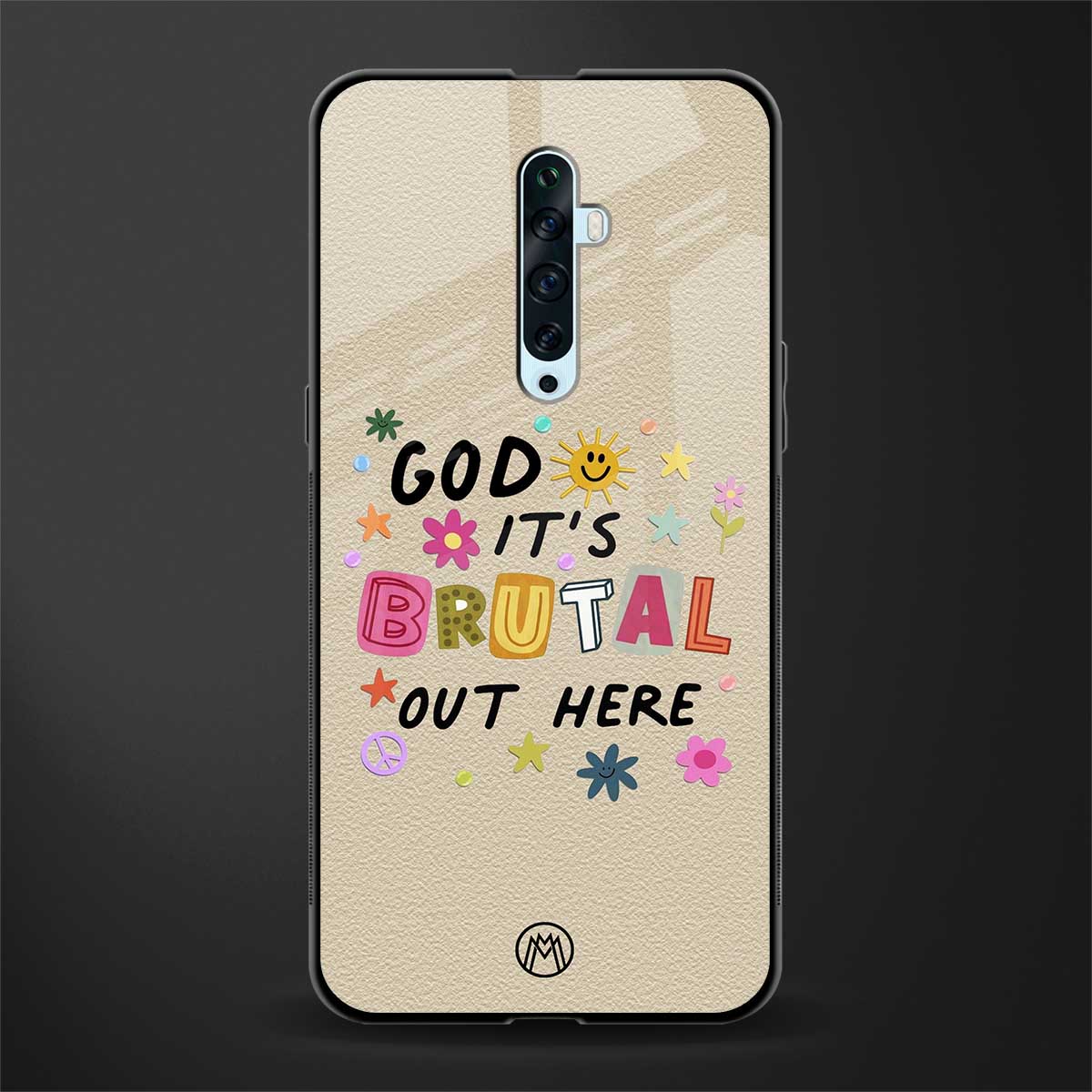 it's brutal out here glass case for oppo reno 2f image