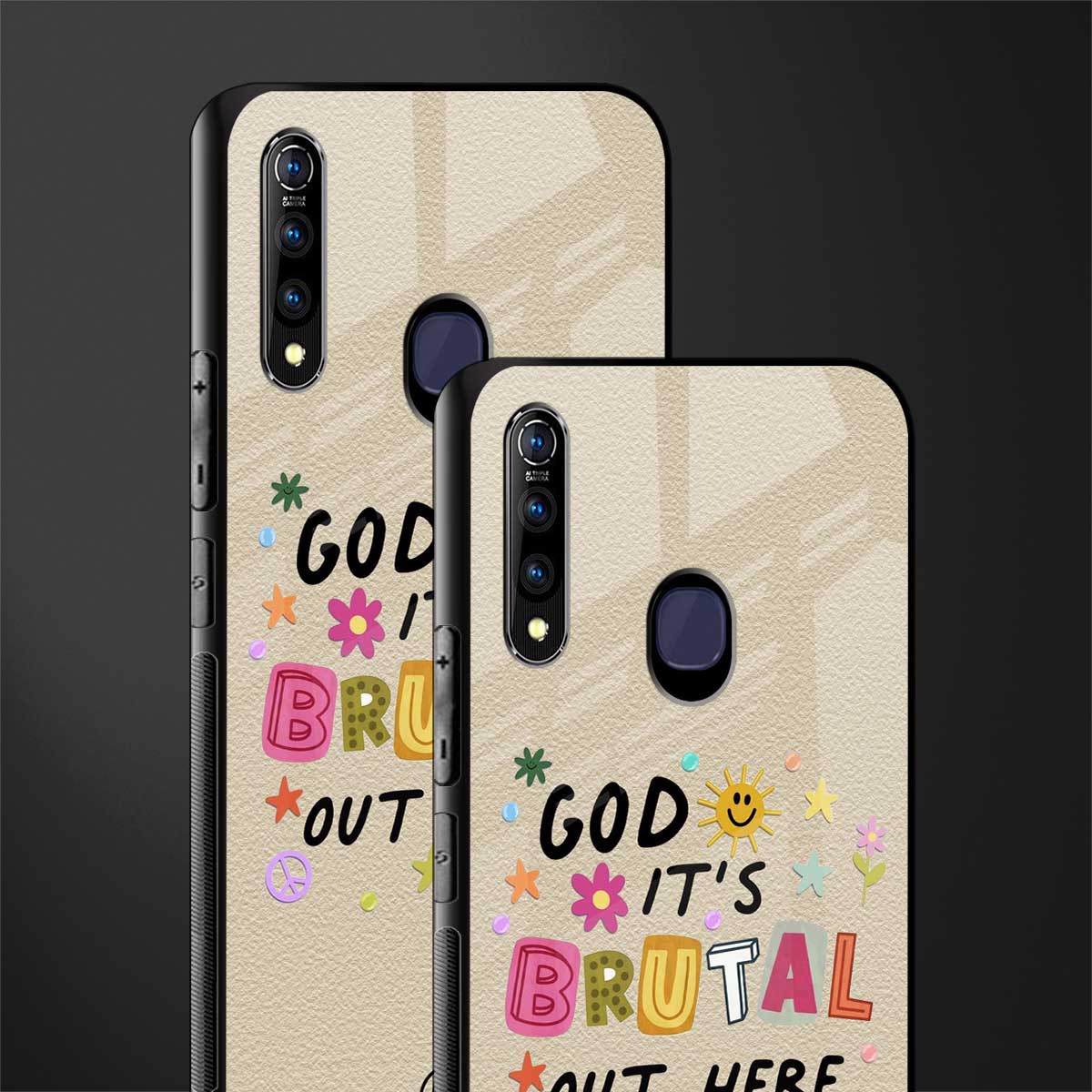 it's brutal out here glass case for vivo z1 pro image-2