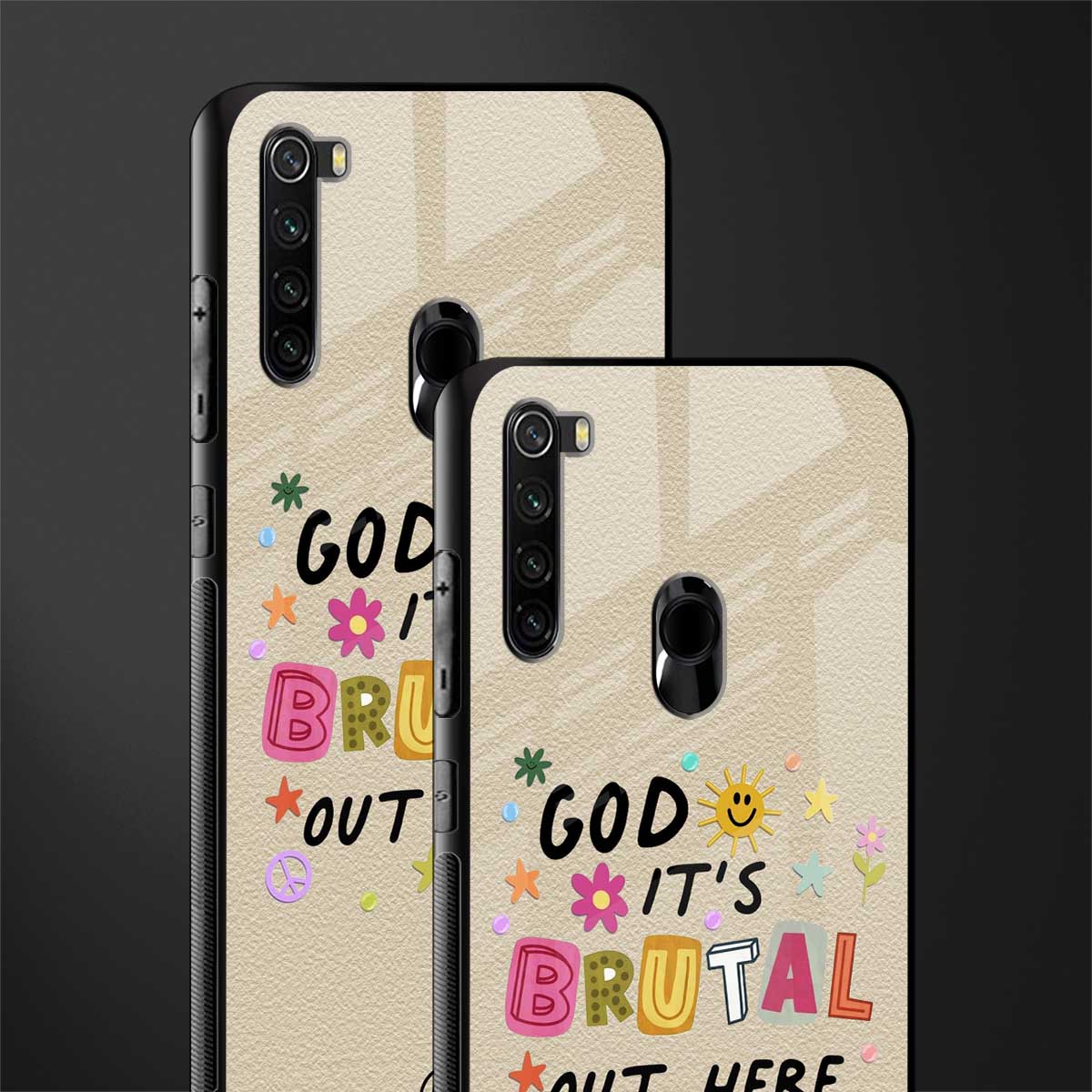 it's brutal out here glass case for redmi note 8 image-2