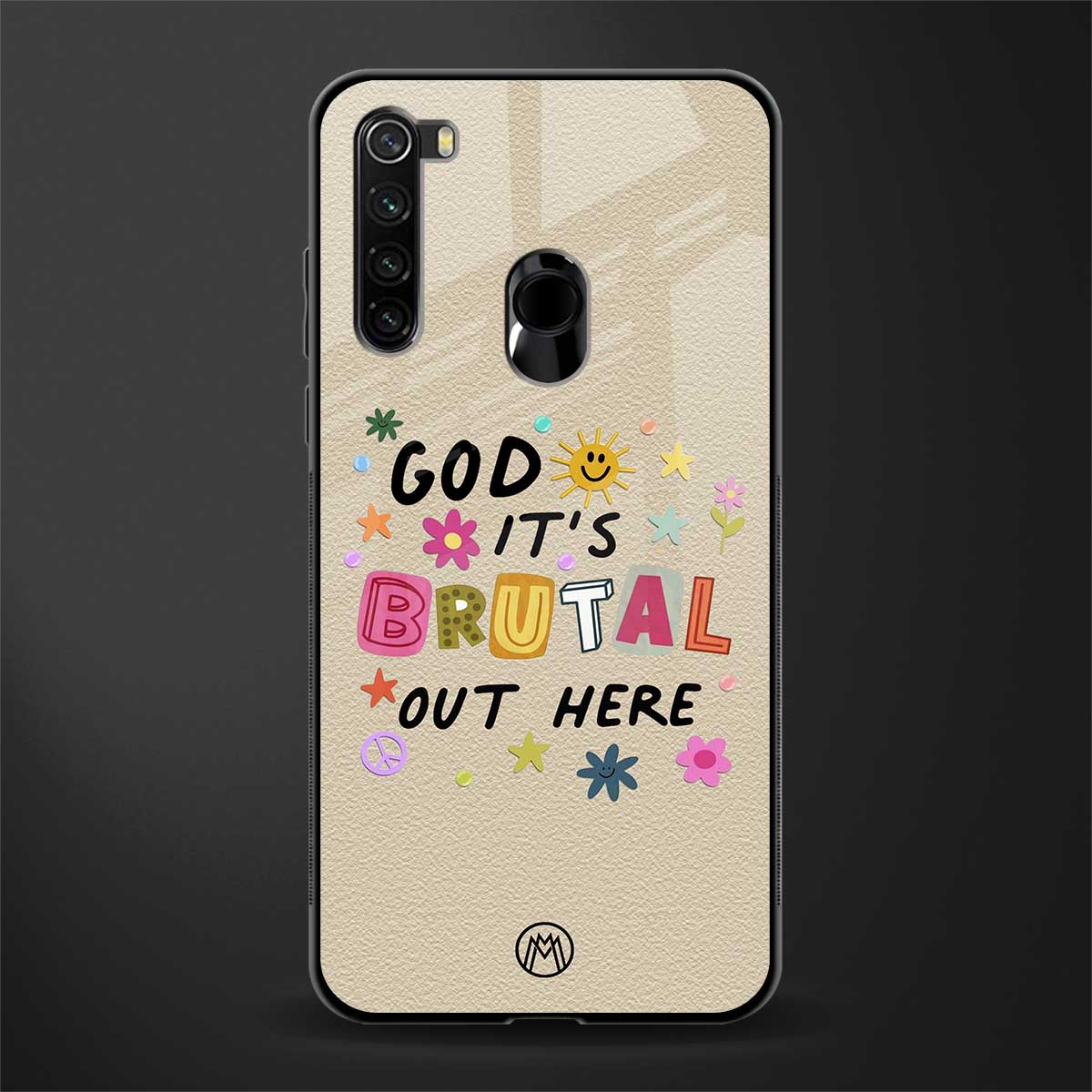 it's brutal out here glass case for redmi note 8 image