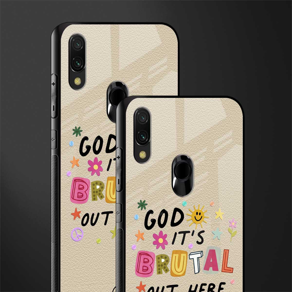 it's brutal out here glass case for redmi 7redmi y3 image-2