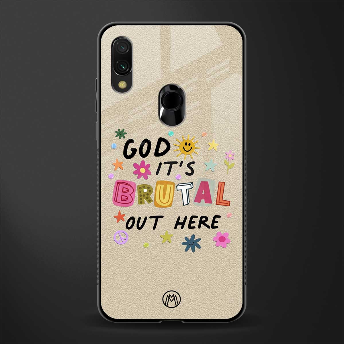 it's brutal out here glass case for redmi 7redmi y3 image