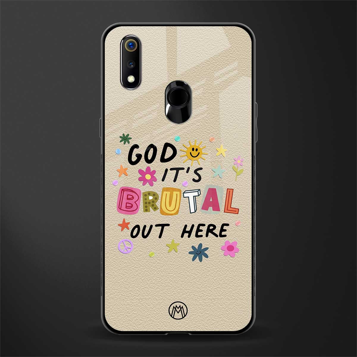 it's brutal out here glass case for realme 3i image