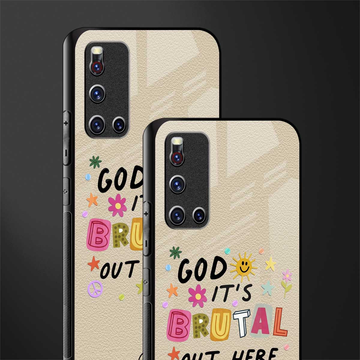it's brutal out here glass case for vivo v19 image-2