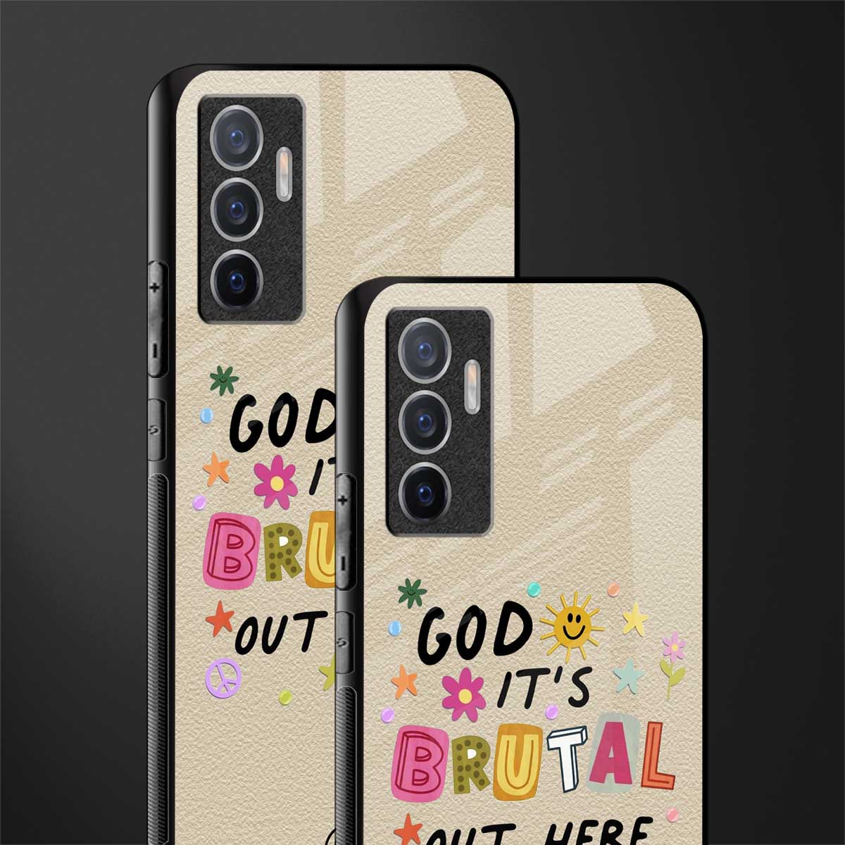 it's brutal out here glass case for vivo v23e image-2