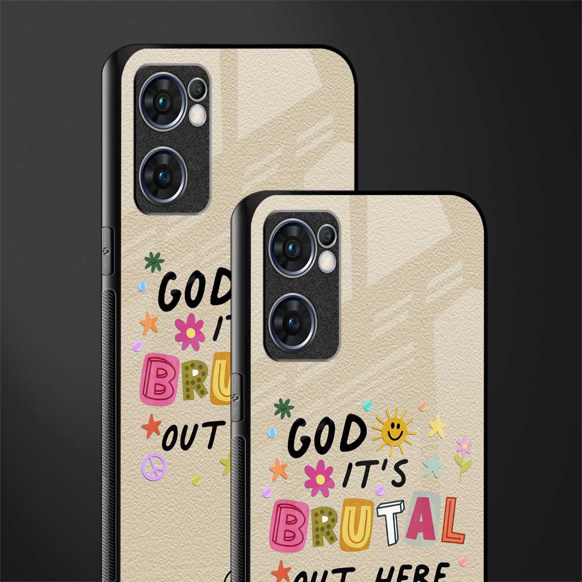 it's brutal out here glass case for oppo reno7 5g image-2