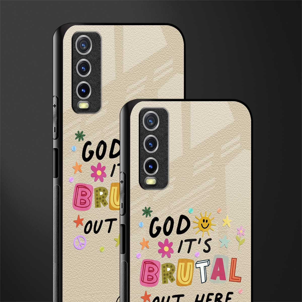 it's brutal out here glass case for vivo y20 image-2