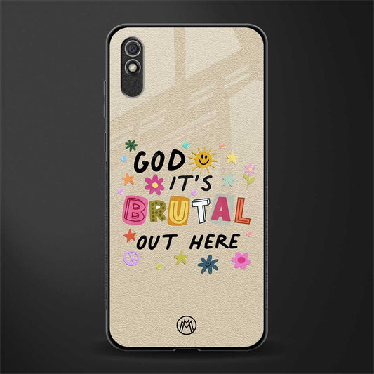 it's brutal out here glass case for redmi 9i image