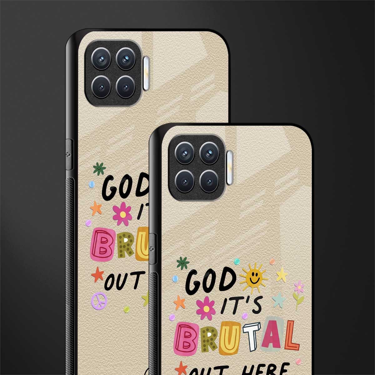 it's brutal out here glass case for oppo f17 image-2