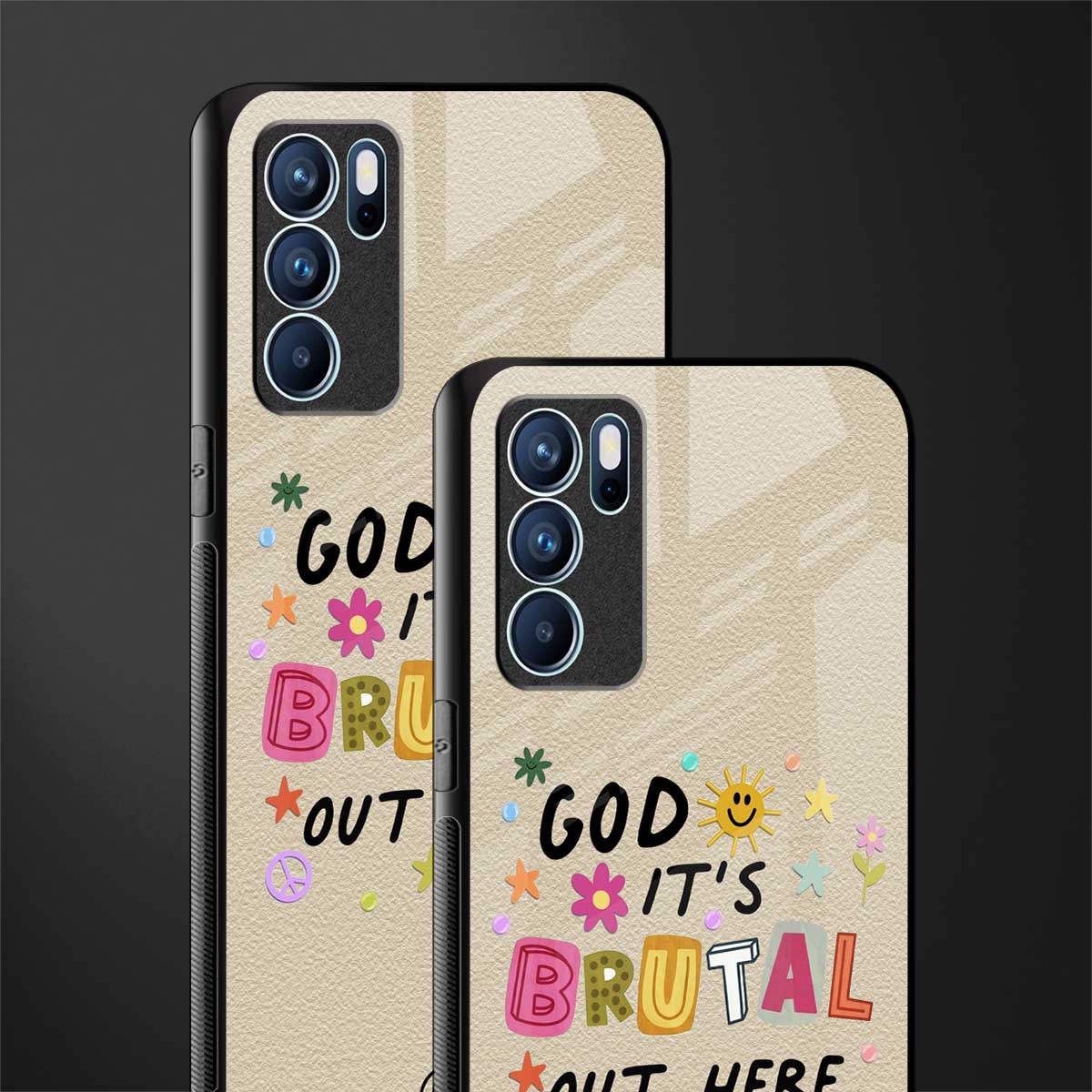 it's brutal out here glass case for oppo reno6 5g image-2