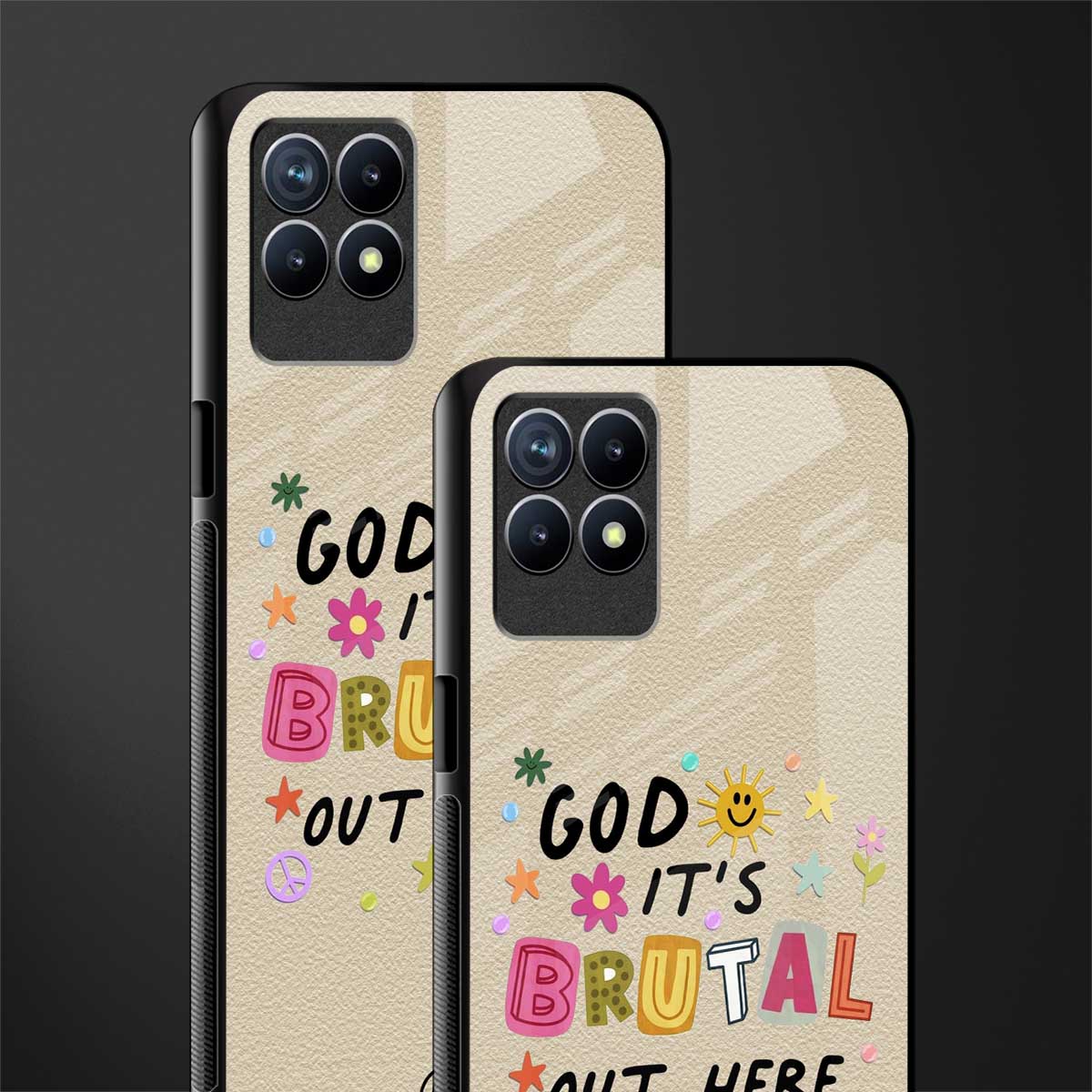 it's brutal out here glass case for realme 8i image-2