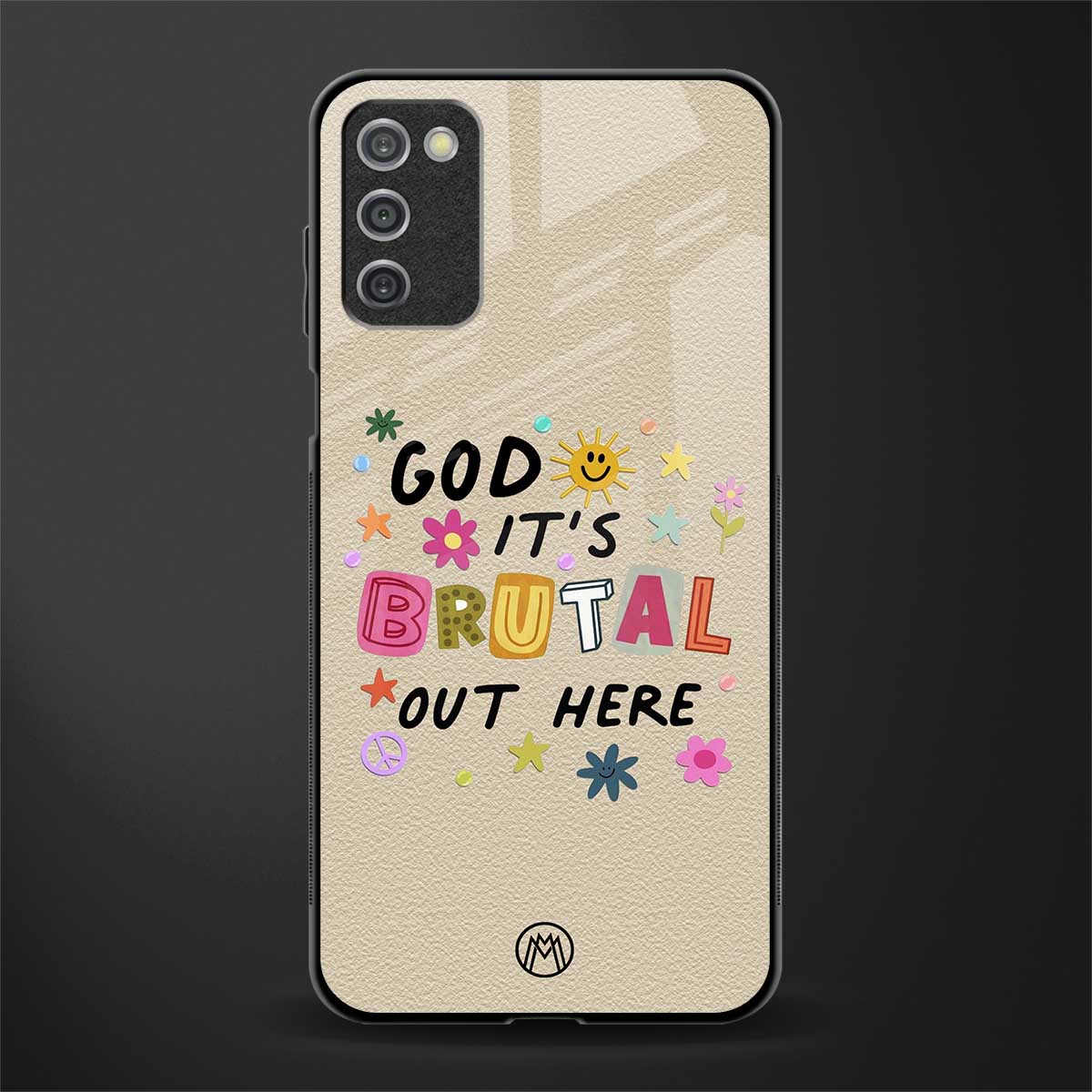 it's brutal out here glass case for samsung galaxy a03s image