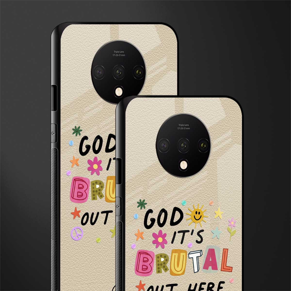 it's brutal out here glass case for oneplus 7t image-2