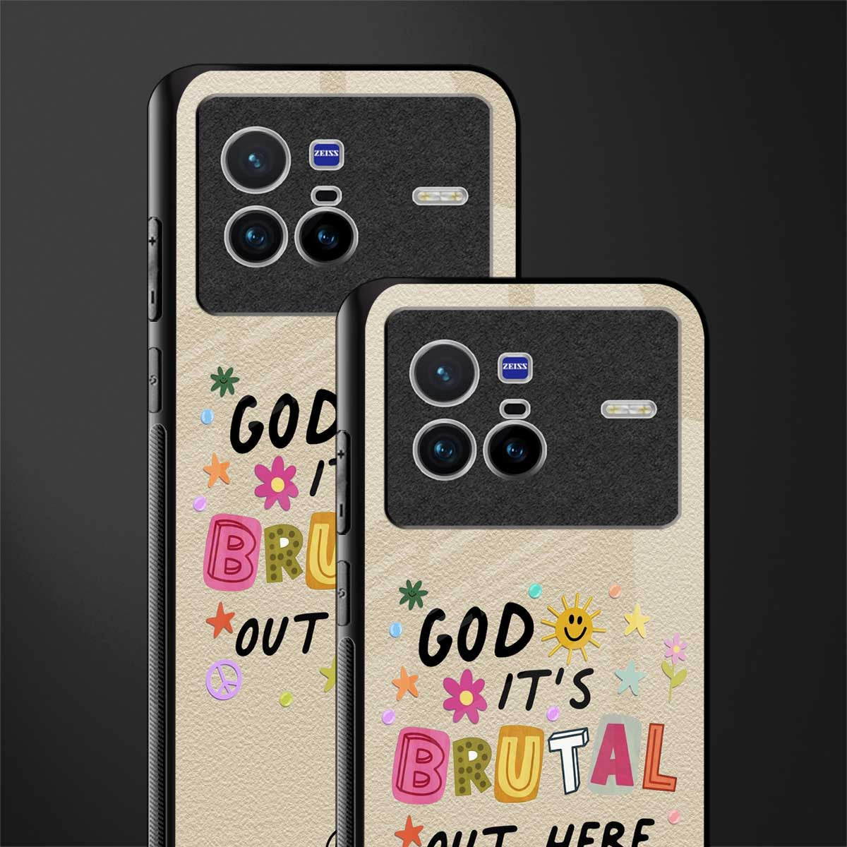 it's brutal out here glass case for vivo x80 image-2