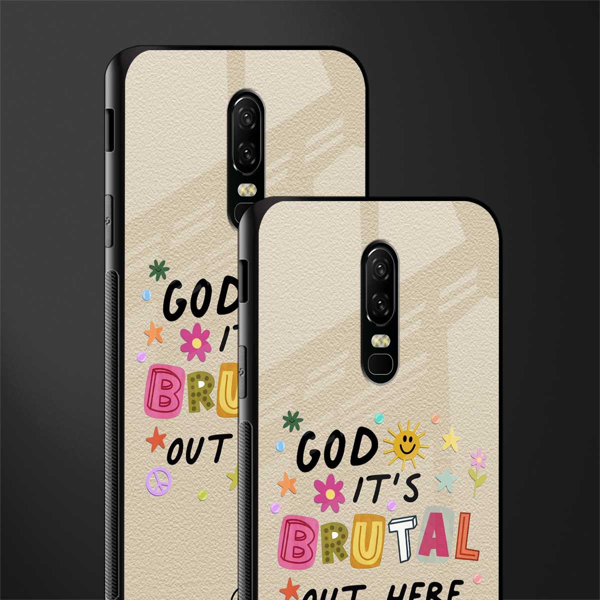 it's brutal out here glass case for oneplus 6 image-2