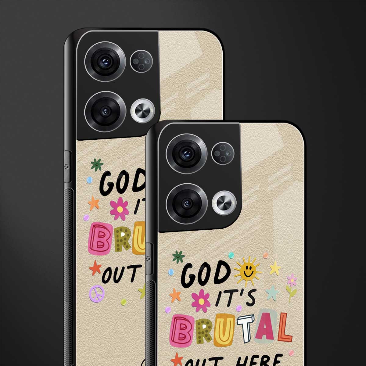 it's brutal out here back phone cover | glass case for oppo reno 8 pro